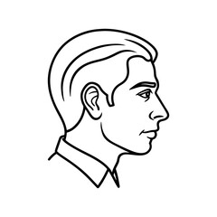 Human Face Side Profile Line Drawing Vector