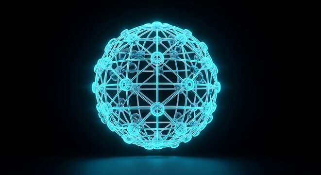 Futuristic Network Sphere - A Glowing Representation of Connectivity and Technology.