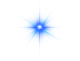 Radiant blue-purple PNG star with sparkling highlights and glowing effects. Bright sparkles enhance elegance and magical atmosphere. Perfect for digital illustrations, festive designs, and creative vi