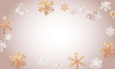 手書き風の雪の結晶フレーム