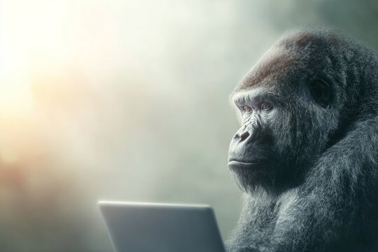 Fearful ape's morning: a comical start to a day at the laptop. Crypto profit methods. What crypto trading really means for ordinary people today. L. Laptop surprise.