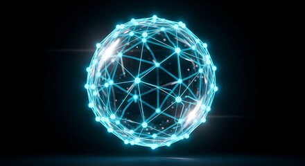 Glowing Network Sphere - A Futuristic Technology Concept.