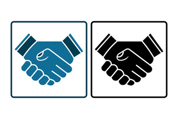 Handshake Icon. Icon related to Technology. Solid icon style. Simple vector design editable