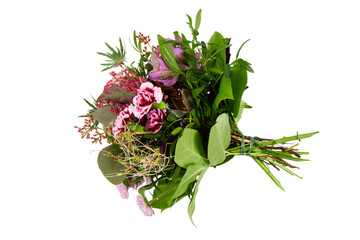 beautiful bunch bouquet of flowers isolated on white or transparent png