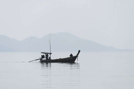 Longtail boat at Koh Mook Island, Andaman Sea, Satun Province, Southern Thailand, Thailand