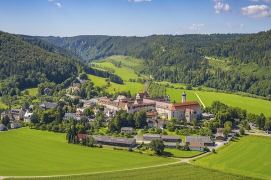 Archabbey of St Martin at Beuron (lat. Archiabbatia Sancti Martini Beuronensis), Benedictine monastery, Beuron, Upper Danube Valley, Swabian Alb, Baden-Wuerttemberg, Germany