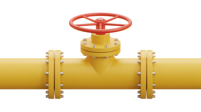 Pipeline valve controls flow of natural gas, oil, and water resources