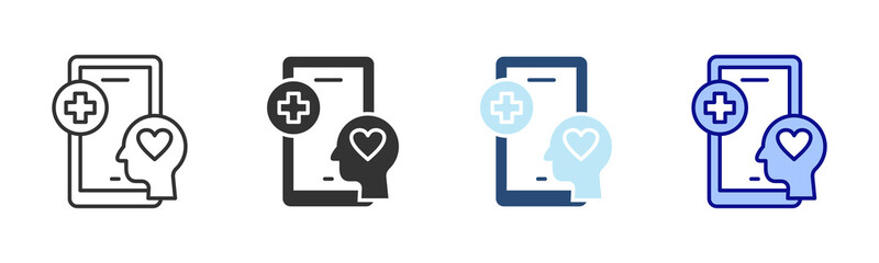 Mental Health Icon Set. Designed In Multi Style