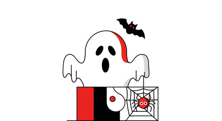 Spooky season is here with a cute ghost, bat, and spider for fun Halloween decorations, cards, and party invitations that are perfect for kids and adults