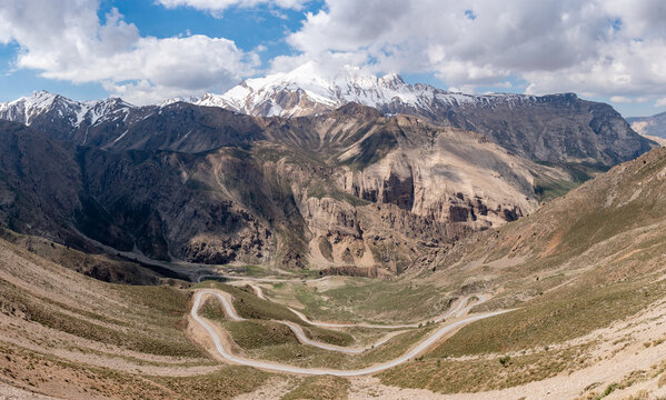 Winding Mountain Road to Snow-Capped Peaks, Mount Dena, Zagros Mountains, Iran