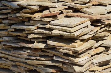 stack of old stone tiles