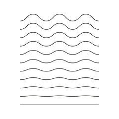 Wavy and zigzag horizontal underline. Vector waves line collection. Set of wavy lines. Wave ornament pattern. Wave thin line background. 