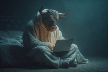 What frightens a bull at night? a laptop tale. Blockchain investment risks. From wallets to wreckage: how crypto traps the unprepared. Bull night scene. Crypto trap warning.