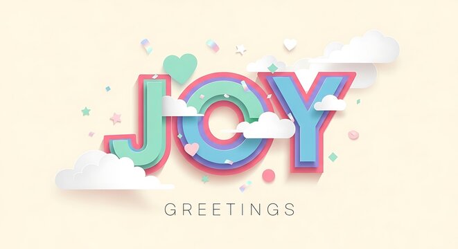 Joyful Greetings - A Colorful and Cheerful Celebration Illustration.