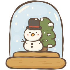 snowman in the snow globe 