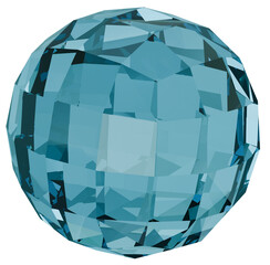 Colorful blue sphere 3D crystal shapes