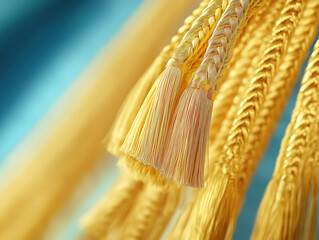 Warm golden tassels shifting in the evening breeze