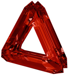 Colorful triangle red frame 3D crystal shapes