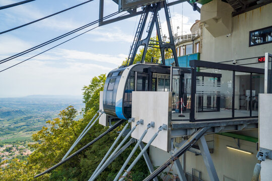 Citta di San Marino- San Marino- 9 September 2025: San Marino cable car.