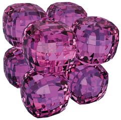 Colorful pink cube 3D crystal shapes