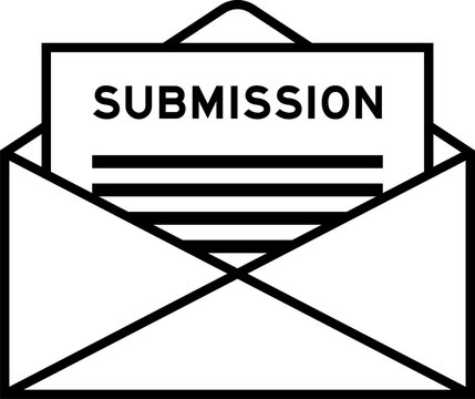 Envelope and letter sign with word submission as the headline