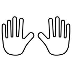 Human palm hand icon, simple flat style, vector illustration, symbol, pictogram design logo template, for ui or ux isolated on white for mobile app, editable