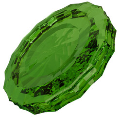 Colorful green coin 3D crystal shapes