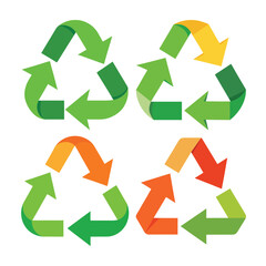 Recycling Arrows Set Vector Illustration