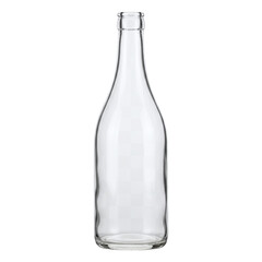 Empty tall clear champagne or wine bottle mockup