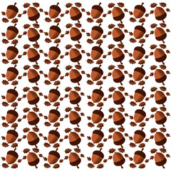 Seamless Acorn and Oak Leaf Pattern Background