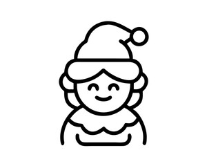 Fototapeta premium Holiday Elf Icon Smiling Face with Festive Hat and Cheerful Expression for Festive Designs