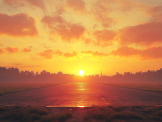 Empty Parade Ground Bathed in Morning Gold