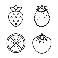 Clean Eating Diet Graphic of Fresh Produce, This Flat Design Fruits Illustration Vector Highlights Organic Healthy Food for Digital Wellness Concepts.