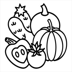 Clean Eating Diet Graphic of Fresh Produce, This Flat Design Vegetables Illustration Vector Highlights Organic Healthy Food for Digital Wellness Concepts.