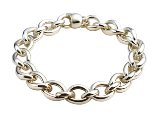 Fototapeta premium A Simple Silver Bracelet for a Timeless Elegance isolated on white background ,PNG. AI Generated.