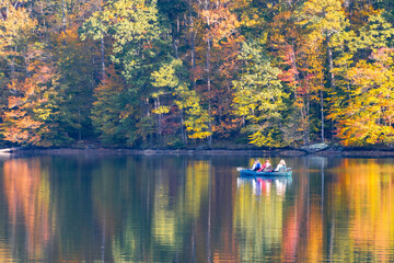 autumn landscape with lake, hunting creek lake , Maryland 