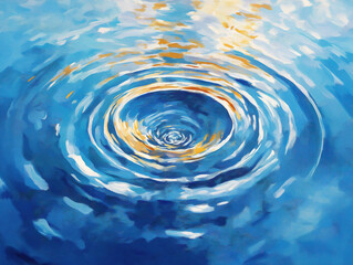 A gentle ripple in calm blue water representing tranquility