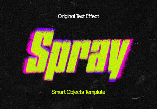 Color Spray Text Effect Mockup