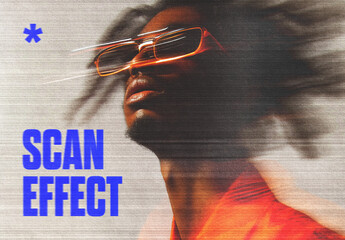 Magazine Scan Photo Effect Mockup
