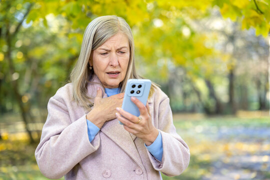 Senior woman receiving bad news on phone