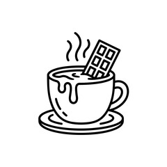 Hot Chocolate Cup with Chocolate Bar Vector