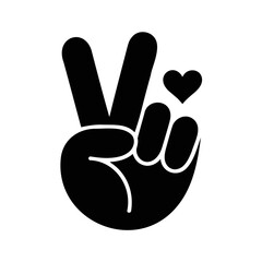 Peace and Love Hand Gesture Icon