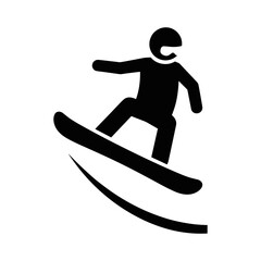 Snowboarder Silhouette Icon Jumping on Snow
