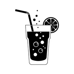 Refreshing Drink Glass with Lemon Slice Icon