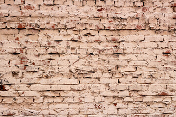 Old red brick wall, retro background.