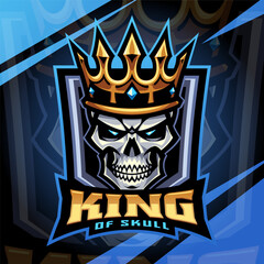 King of skull esport mascot logo design