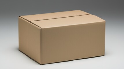 Fototapeta premium corrugated. A sturdy cardboard box with neatly sealed edges, showcased under professional studio lighting. safety posters.