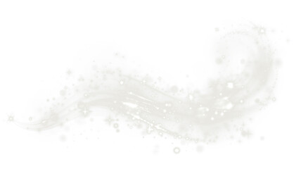Ethereal white PNG overlay featuring swirling light trails and sparkling stars, perfect for enhancing designs with a magical and dreamy atmosphere, ideal for creative projects