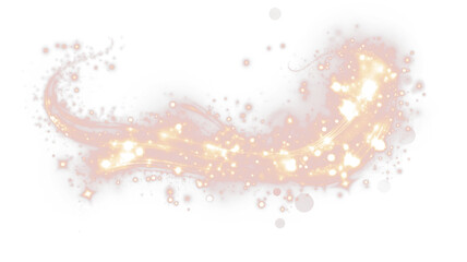 Ethereal pink and gold glittering swirl overlay with soft bokeh effects, creating a dreamy atmosphere for artistic designs and creative projects with copy space