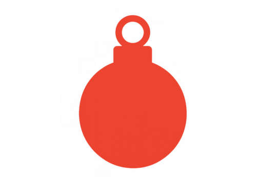 Red christmas bauble or holiday ornament silhouette icon for festive decoration, transparent background - Powered by Adobe